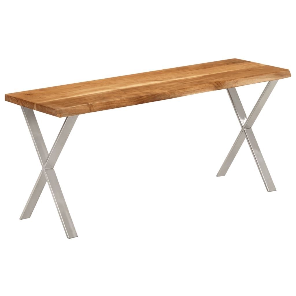 vidaXL Bänk med levande kant 105 cm massivt akaciaträ