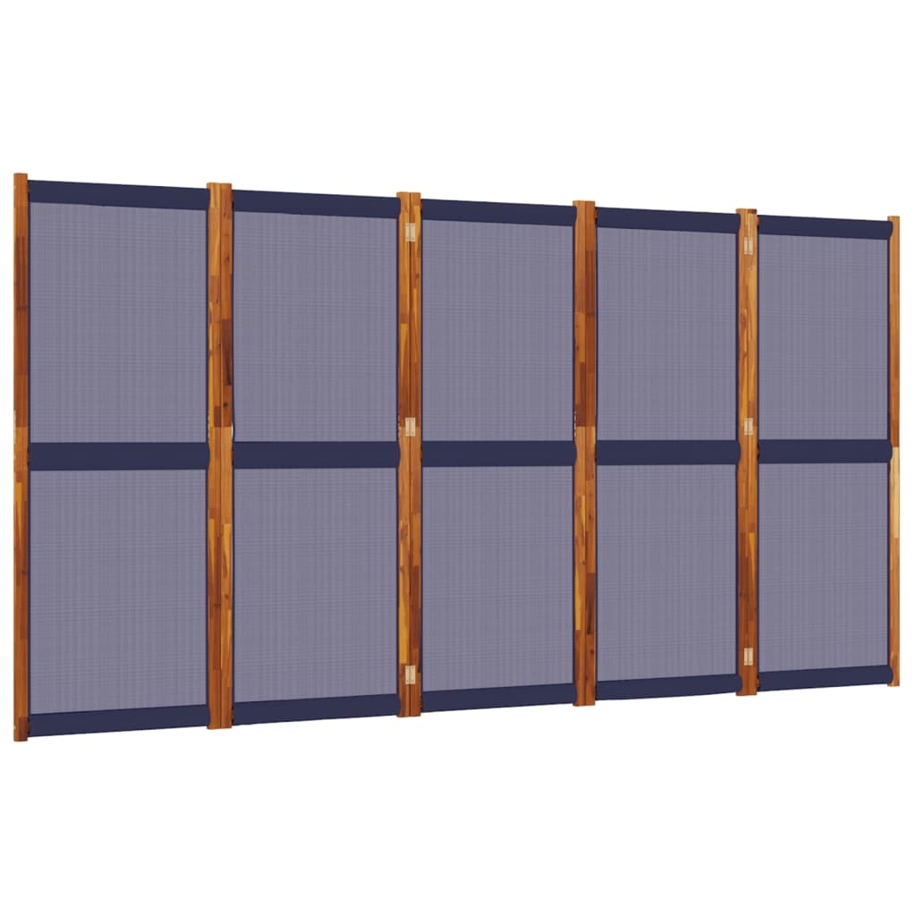 vidaXL Rumsavdelare 5 paneler mörkblå 350x180 cm