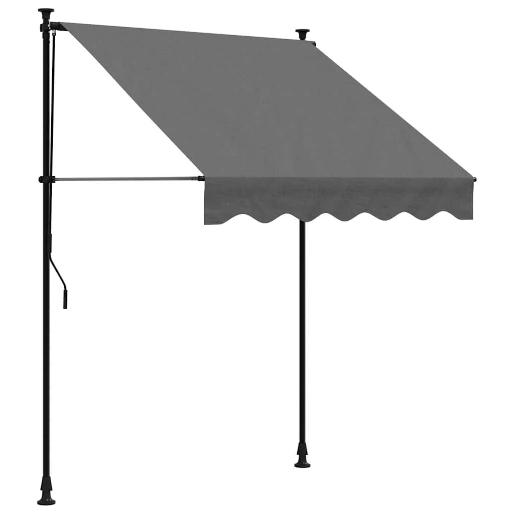 vidaXL Markis infällbar antracit 150x150 cm tyg och stål