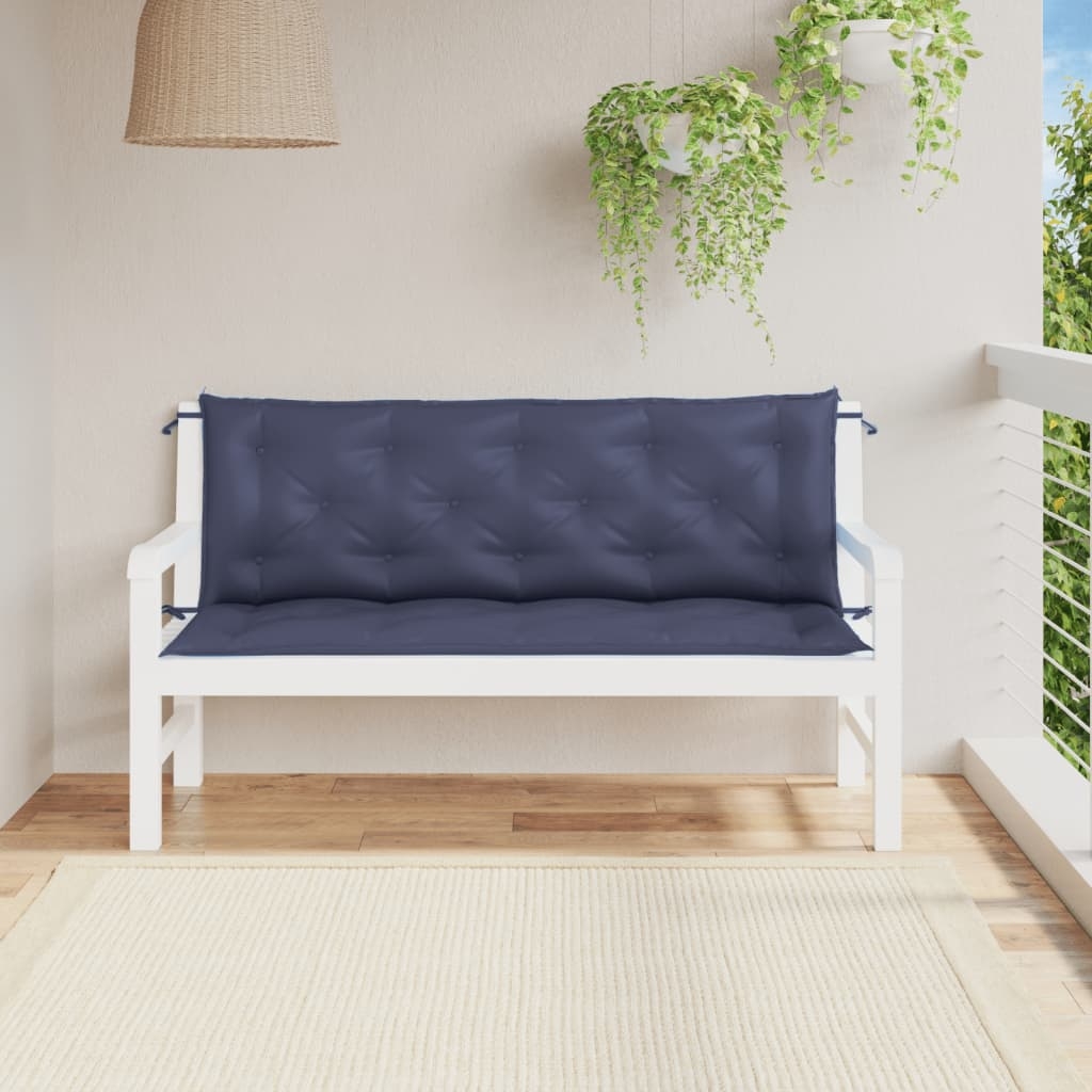 vidaXL Bänkdynor för trädgården 2st marinblå 150x50x7cm oxfordtyg