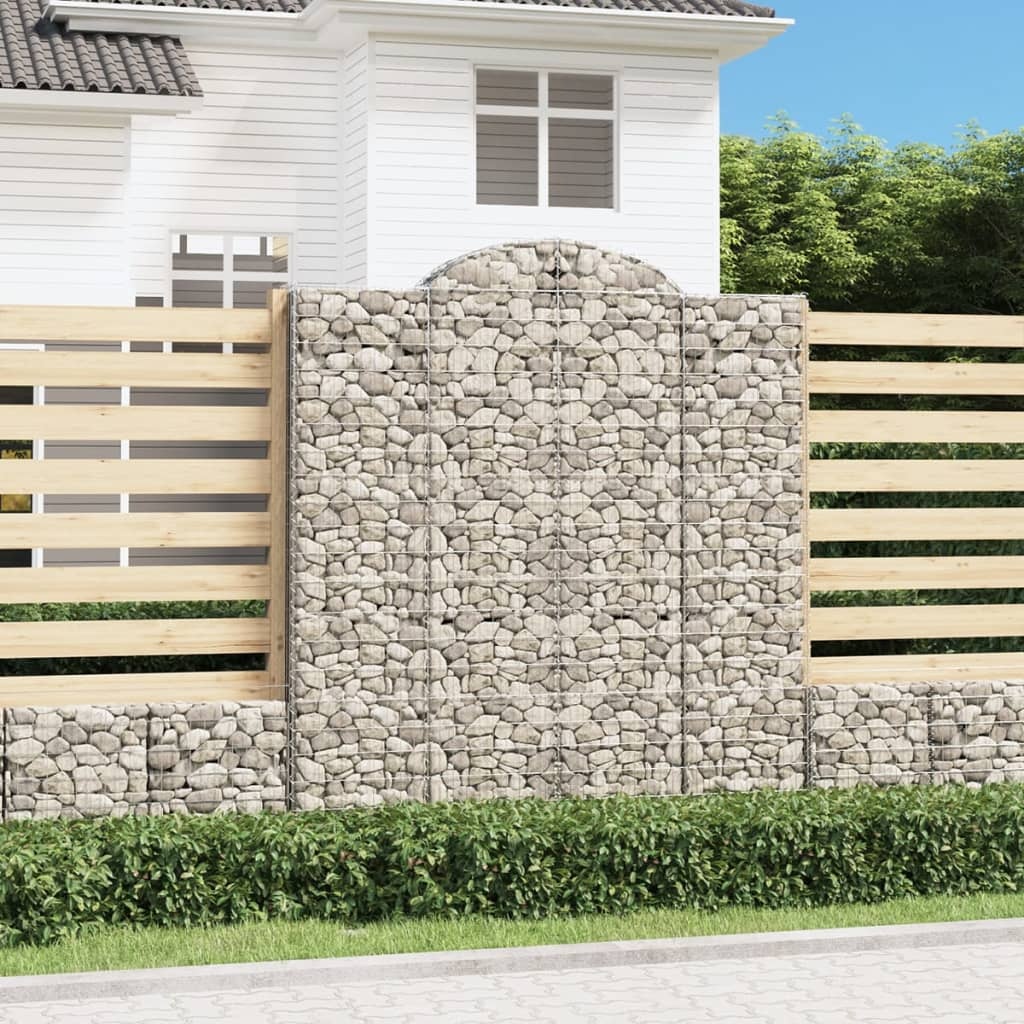 vidaXL Gabioner bågformade 13 st 200x50x220/240 cm galvaniserat järn