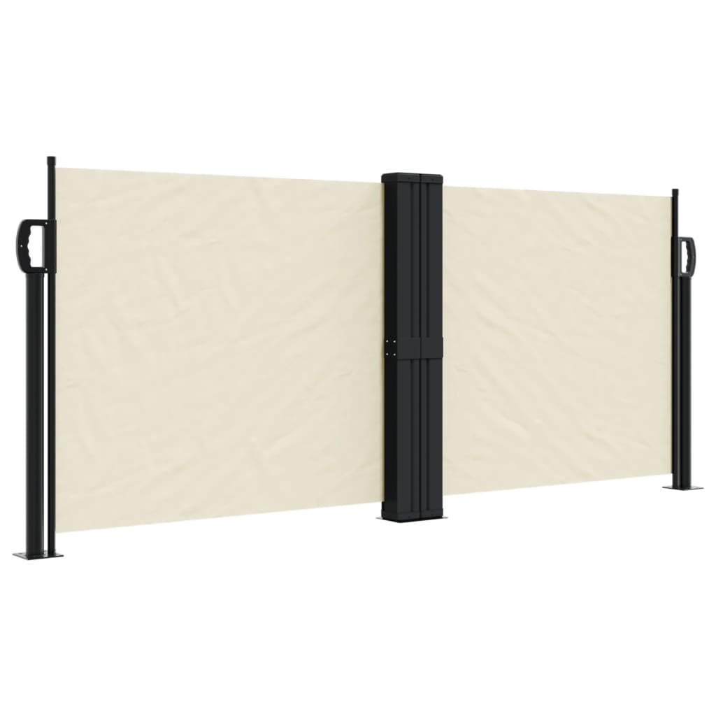 vidaXL Infällbar sidomarkis gräddvit 100x600 cm