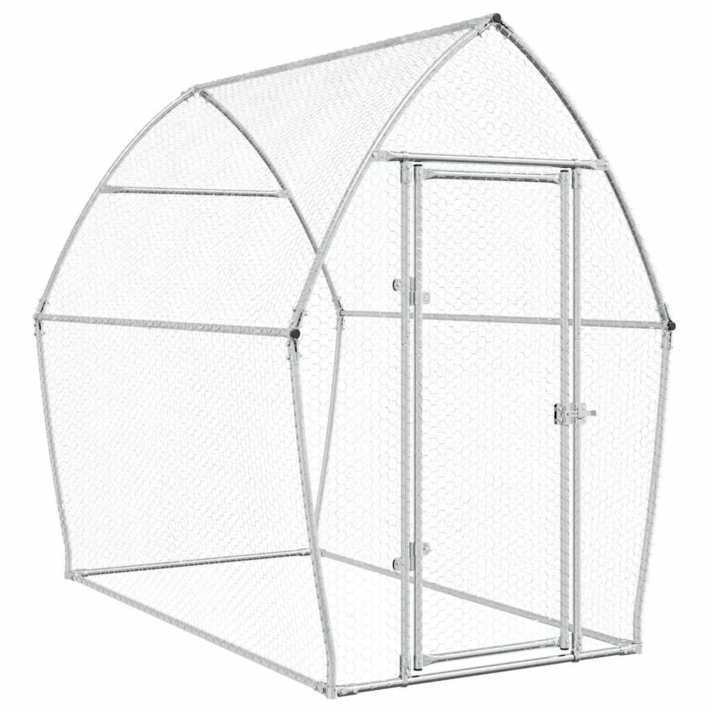 vidaXL Hönsbur silver 200x105x182 cm galvaniserat stål