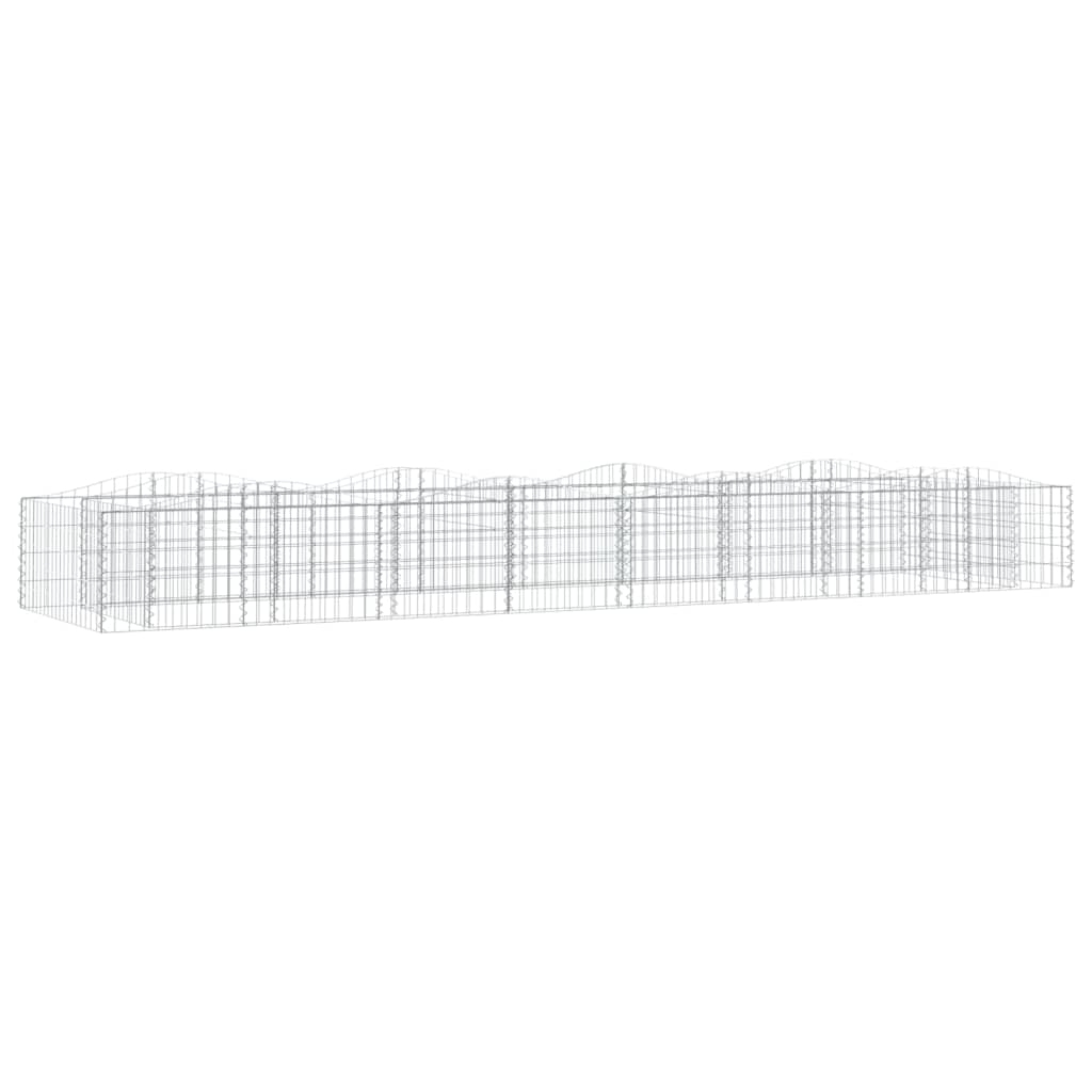 vidaXL Upphöjd planteringsgabion 600x100x50 cm galvaniserat järn