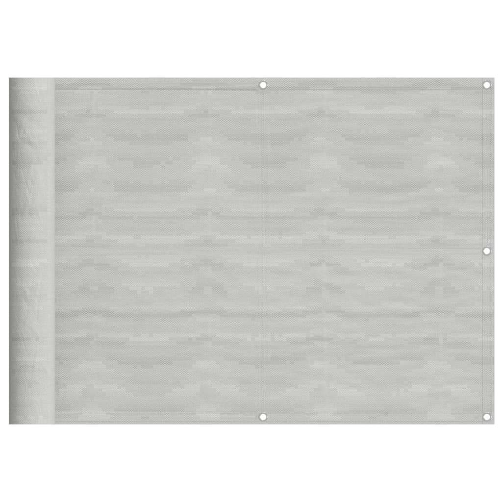 vidaXL Balkongskärm ljusgrå 75x400 cm 100% polyester oxford