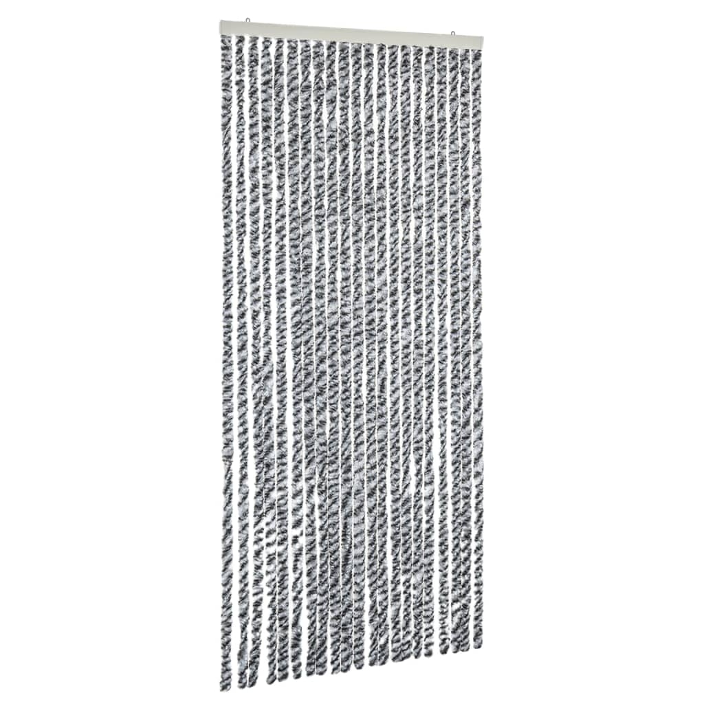 vidaXL Insektsgardin grå och vit 90x200 cm chenille