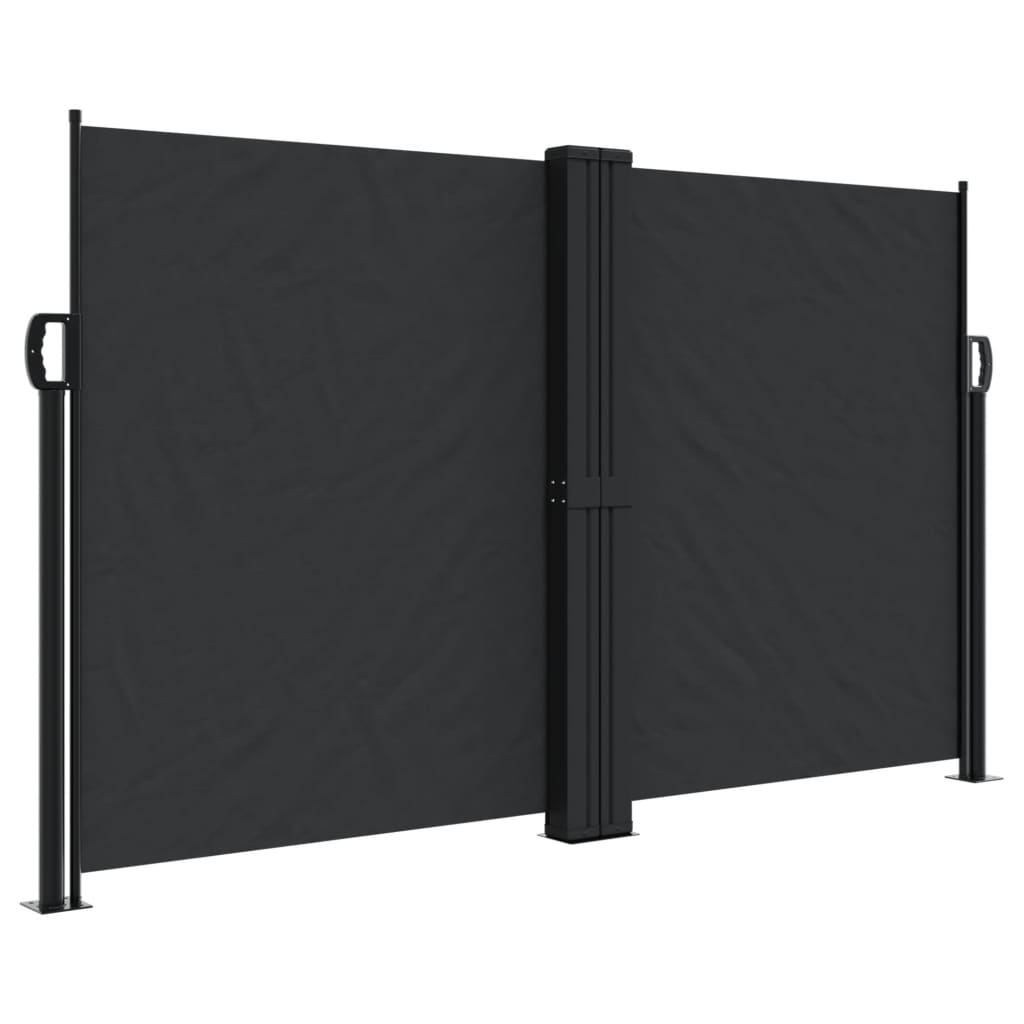 vidaXL Infällbar sidomarkis svart 140x1000 cm