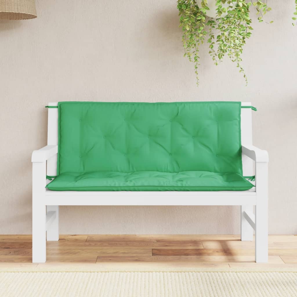 vidaXL Bänkdynor för trädgården 2st grön 120x50x7cm oxfordtyg