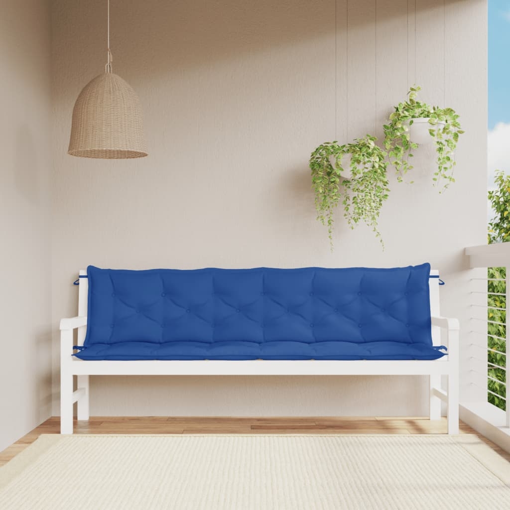 vidaXL Bänkdynor för trädgården 2st blå 200x50x7cm oxfordtyg