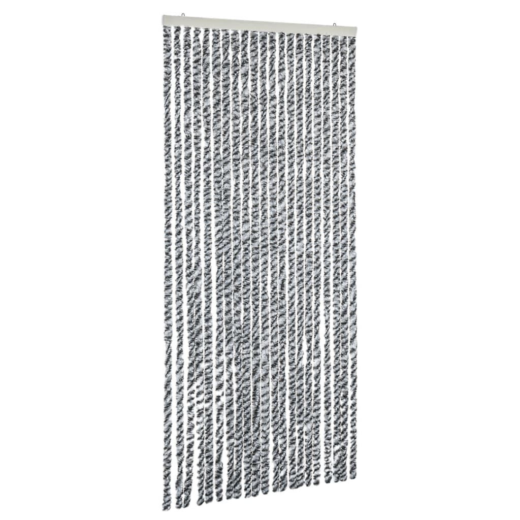 vidaXL Insektsgardin grå och svart och vit 100x200 cm chenille