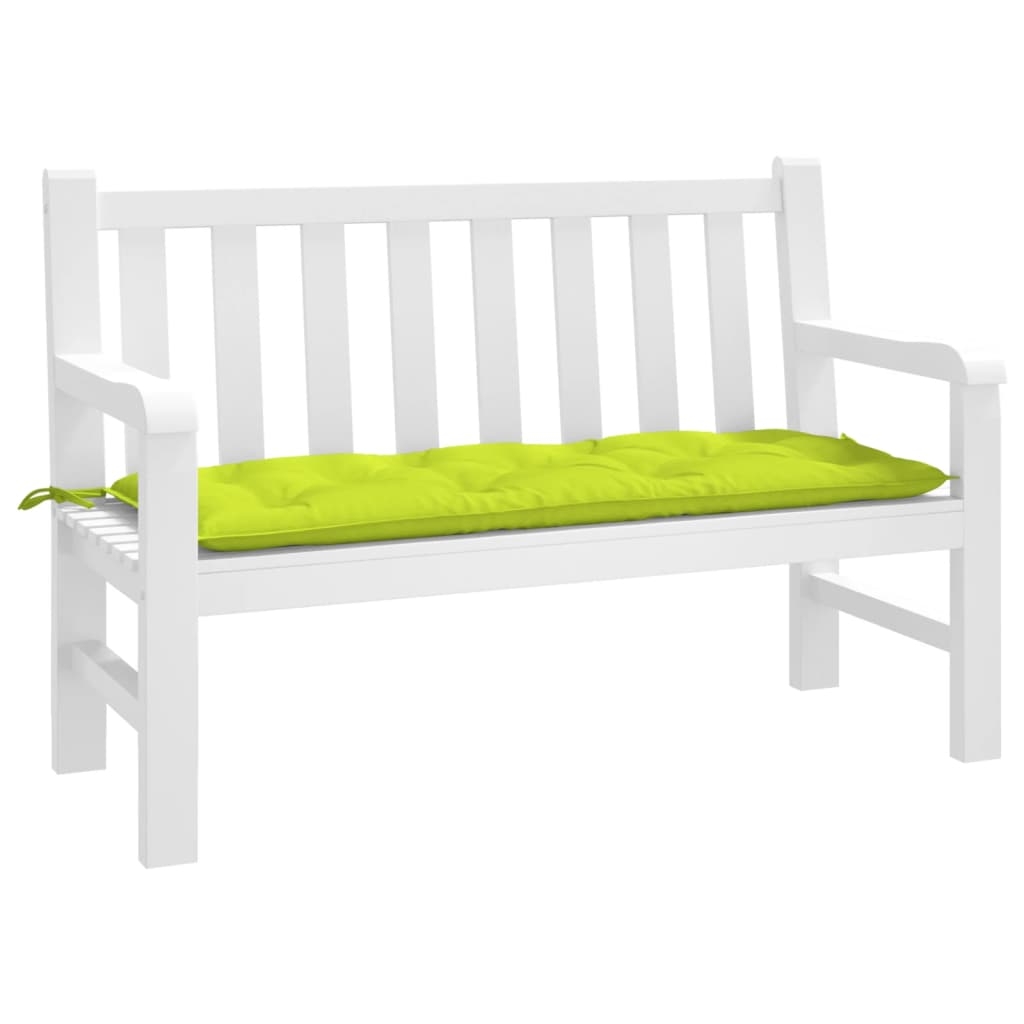 vidaXL Bänkdyna för trädgården ljusgrön 120x50x7 cm oxfordtyg