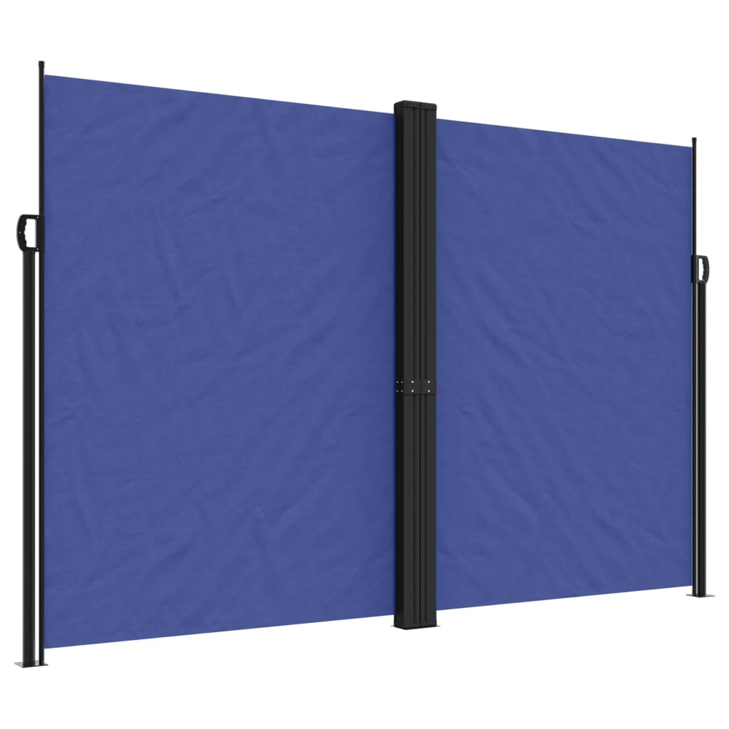 vidaXL Infällbar sidomarkis blå 220x1000 cm