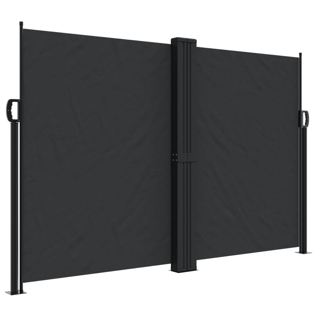 vidaXL Infällbar sidomarkis svart 160x1200 cm