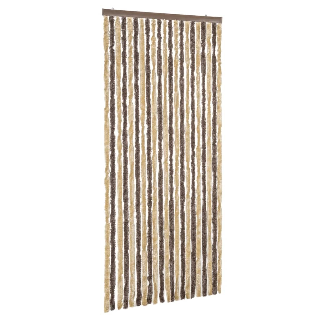 vidaXL Insektsgardin mörkbrun och beige 56x200 cm chenille