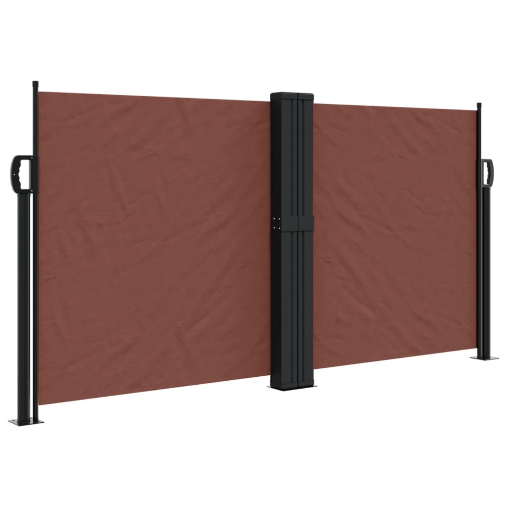 vidaXL Infällbar sidomarkis brun 120x1200 cm
