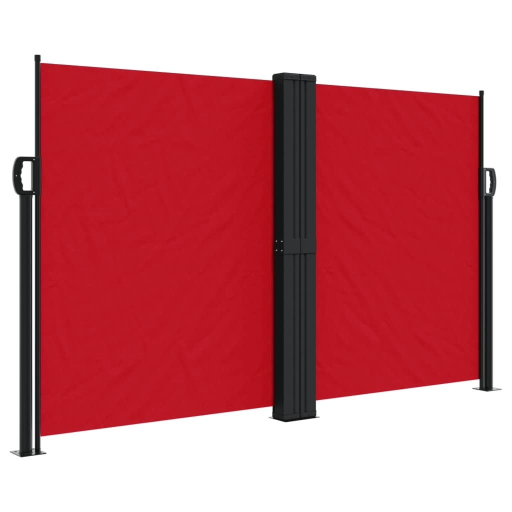 vidaXL Infällbar sidomarkis röd 140x1200 cm