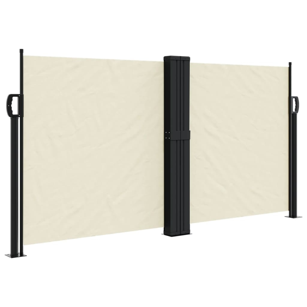 vidaXL Infällbar sidomarkis gräddvit 120x1200 cm