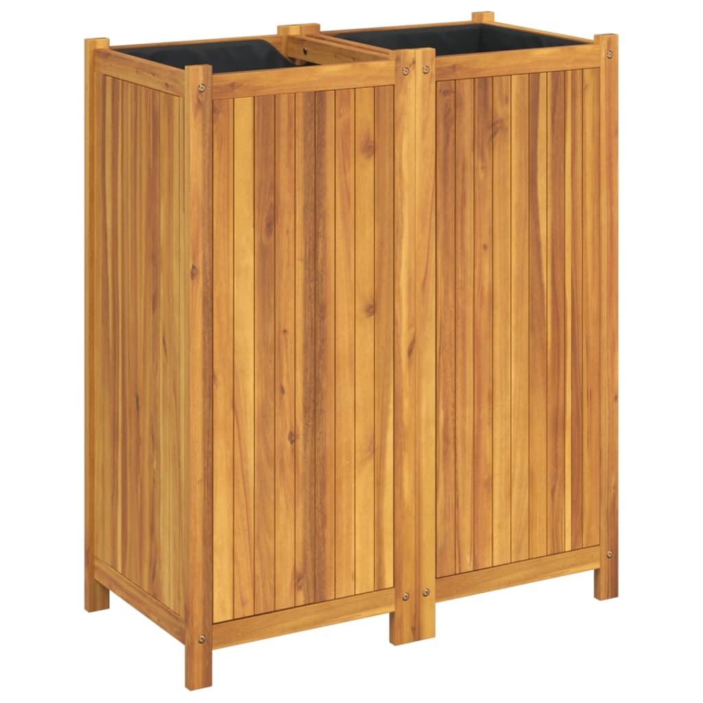 vidaXL Odlingslåda med foder 84x42x100 cm massivt akaciaträ