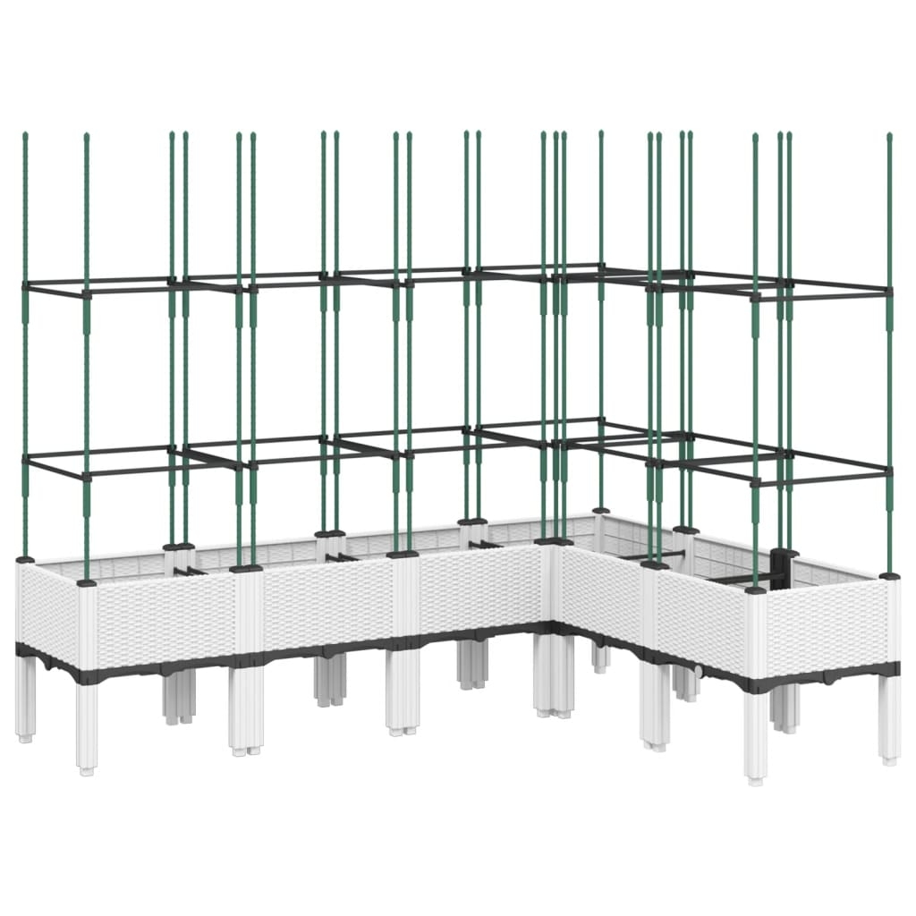 vidaXL Odlingslåda med spaljé vit 160x120x142,5 cm PP