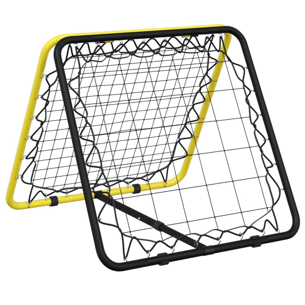 vidaXL Fotbollsnät med rebounder dubbel justerbart gul och svart stål