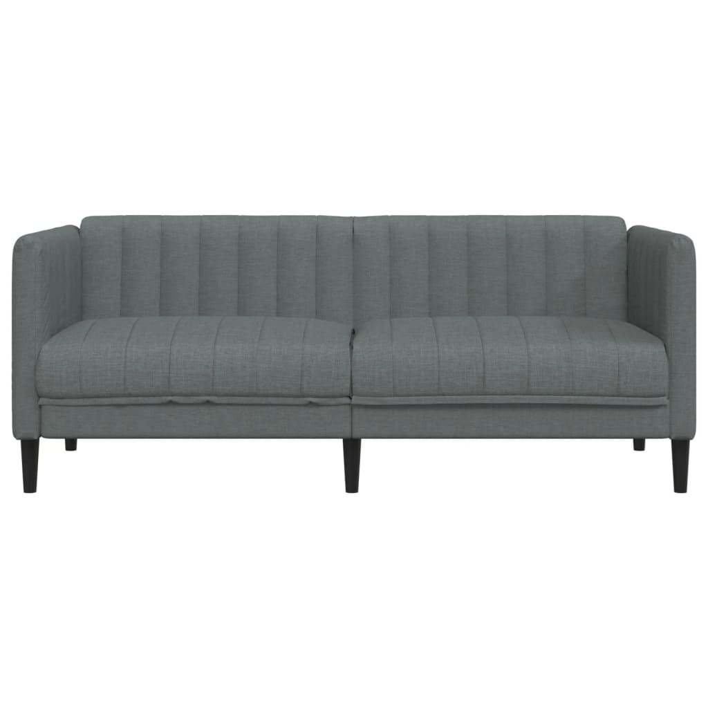 vidaXL Soffa 2-sits mörkgrå tyg