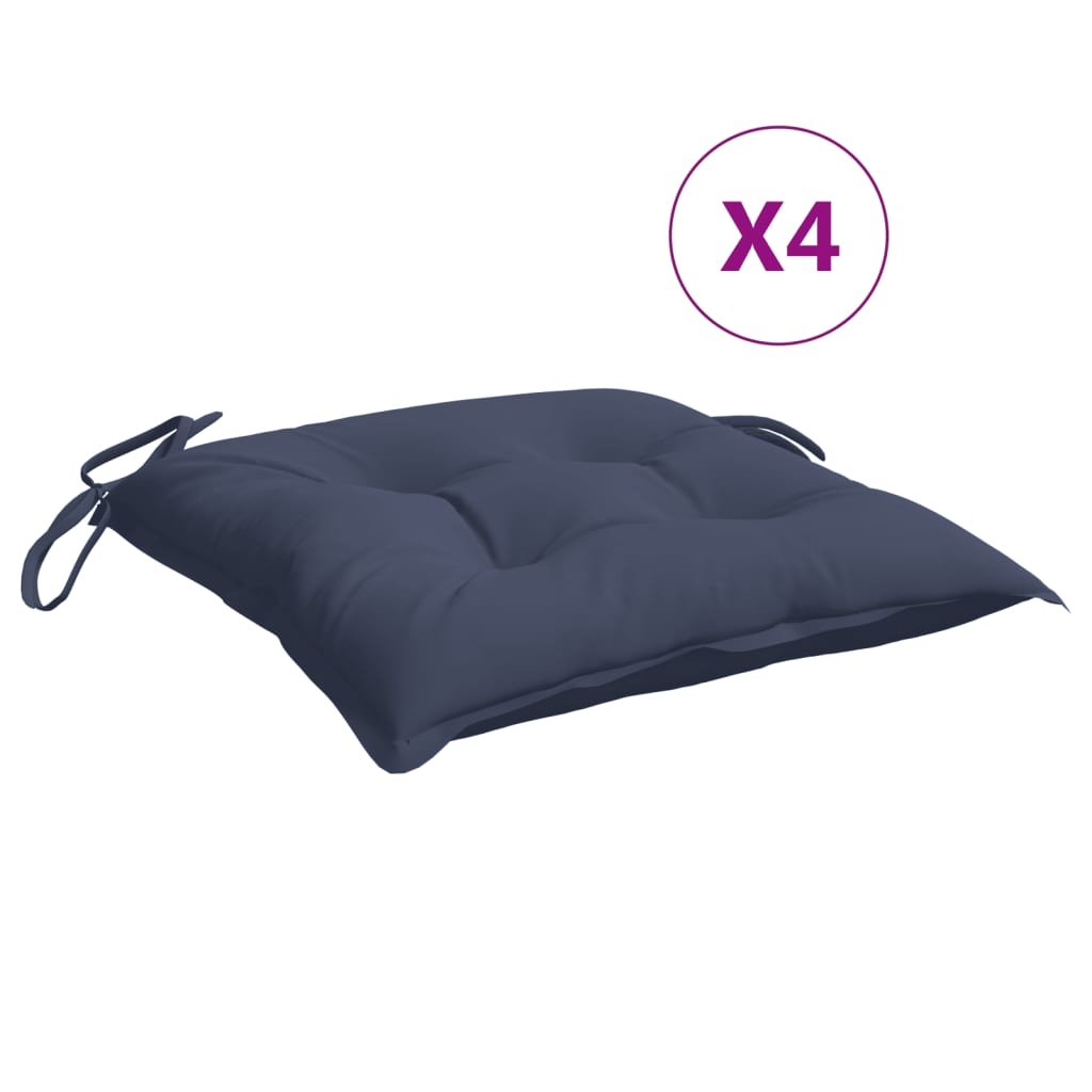 vidaXL Stolsdynor 4 st marinblå 50x50x7 cm oxfordtyg