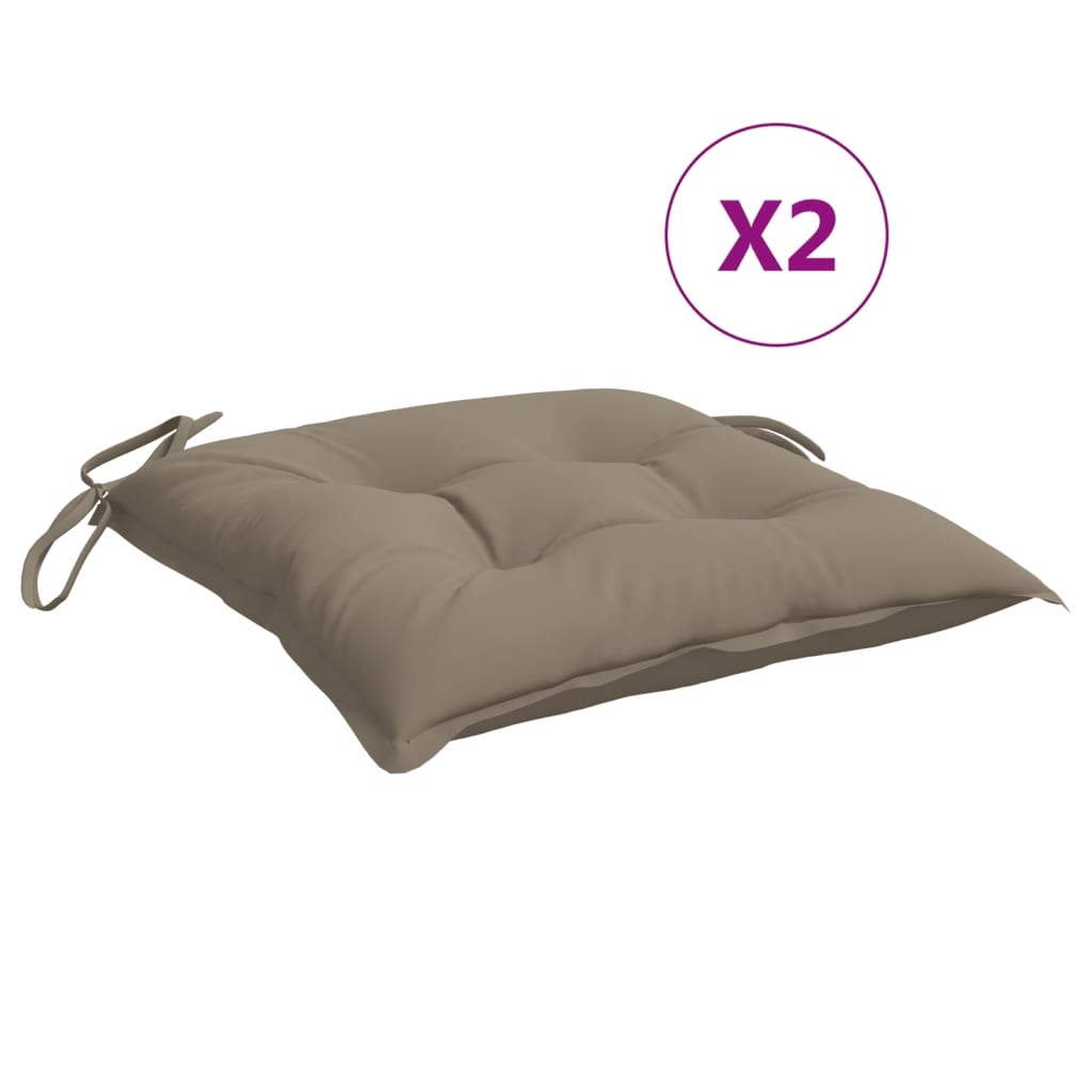 vidaXL Palldynor 2 st taupe 50x50x7 cm oxfordtyg