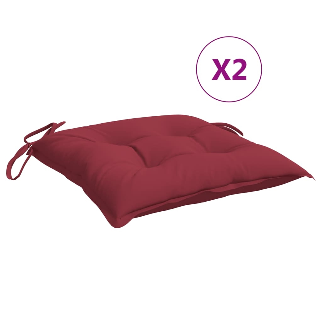 vidaXL Palldynor 2 st vinröd 50x50x7 cm oxfordtyg
