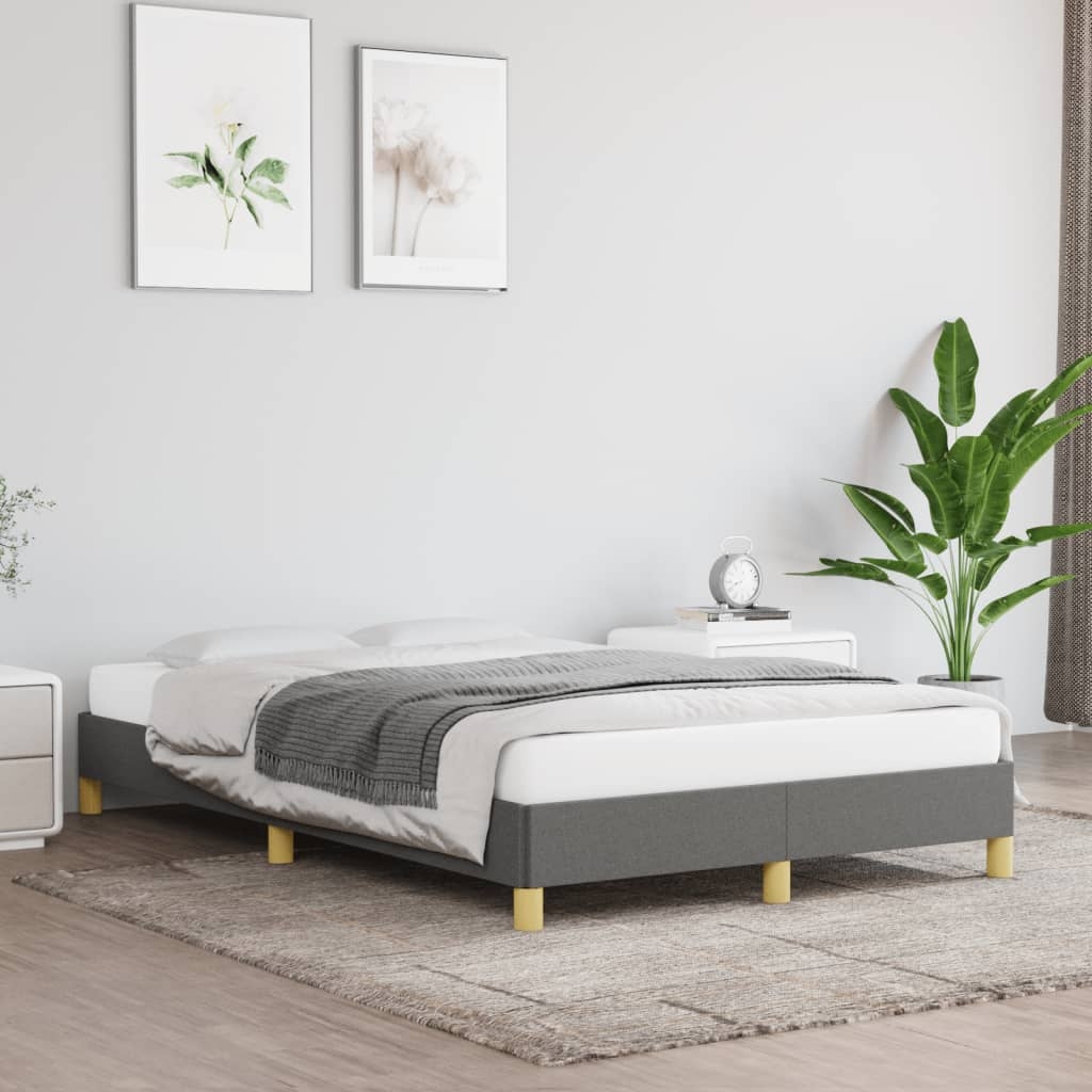 vidaXL Sängram mörkgrå 120x190 cm tyg
