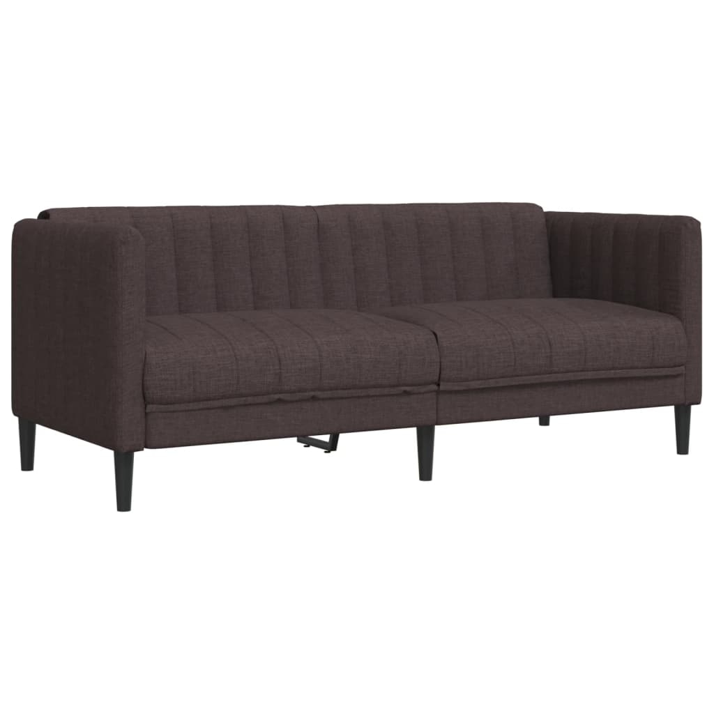 vidaXL Soffa 2-sits mörkbrun tyg