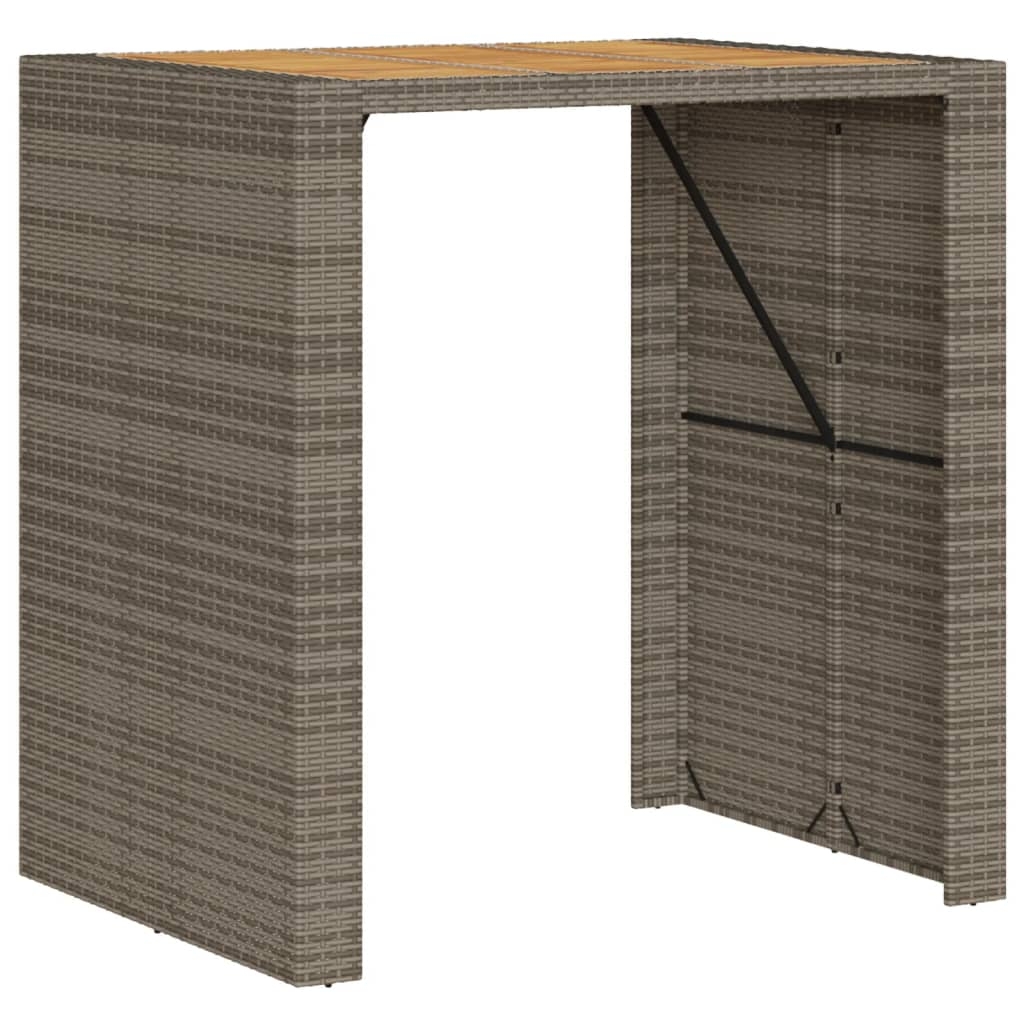 vidaXL Trädgårdsbord med topp akaciaträ grå 105x80x110 cm konstrotting
