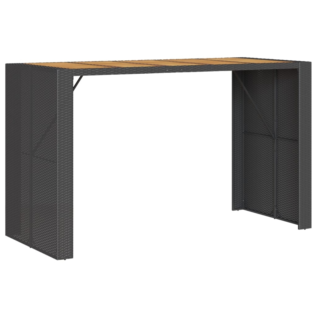 vidaXL Trädgårdsbord med akaciaträ svart 185x80x110 cm konstrotting