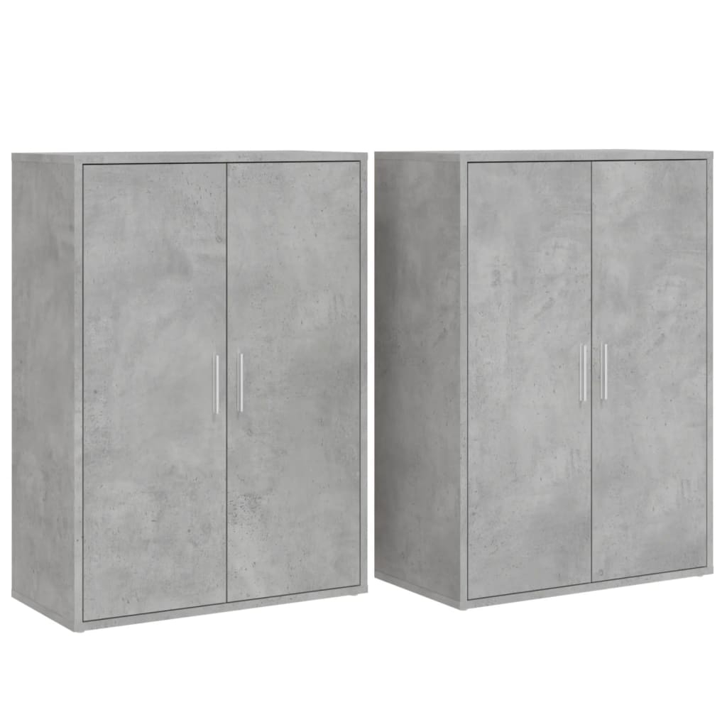 vidaXL Skänkar 2 st betonggrå 60x31x84 cm konstruerat trä