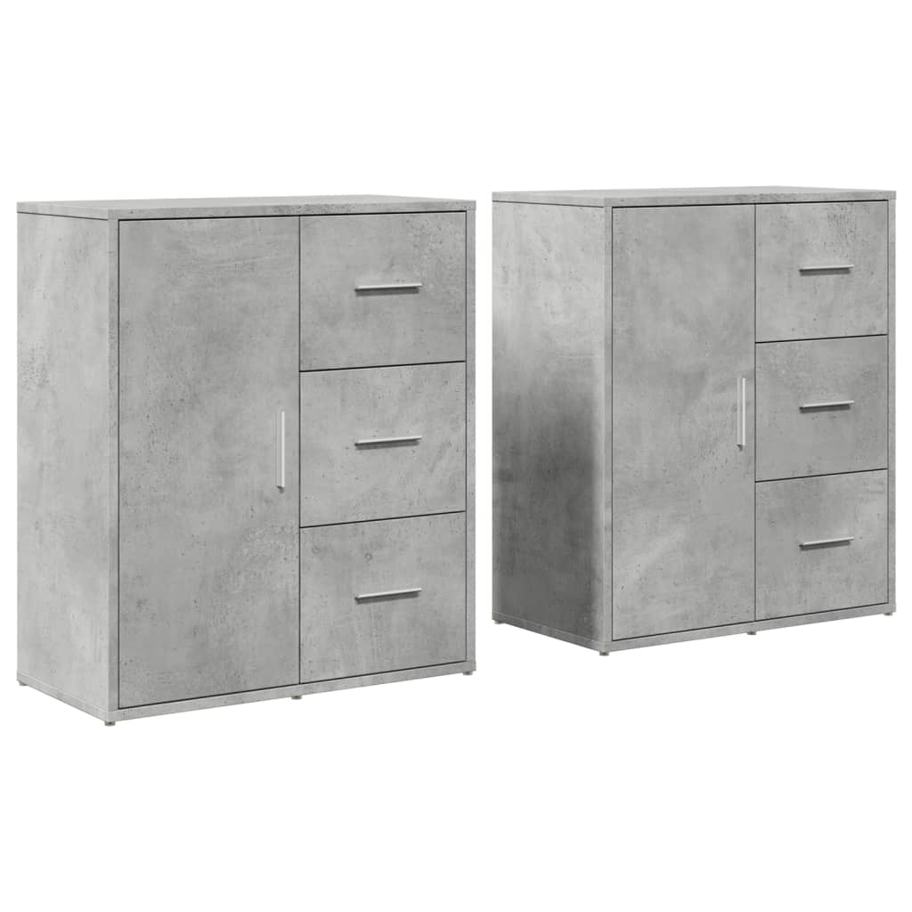 vidaXL Skänkar 2 st betonggrå 60x31x70 cm konstruerat trä