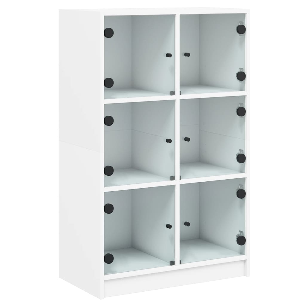 vidaXL Skåp med dörrar vit 68x37x109 cm konstruerat trä