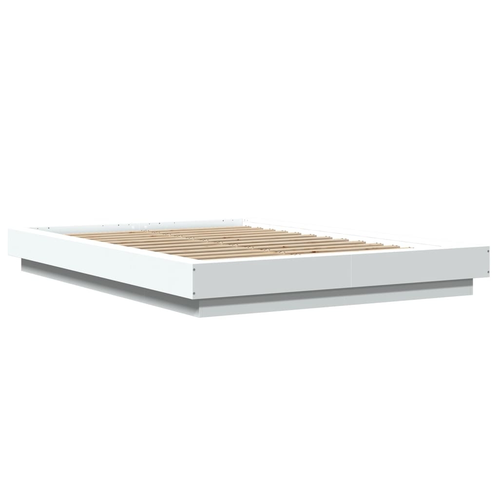 vidaXL Sängram vit 135x190 cm konstruerat trä
