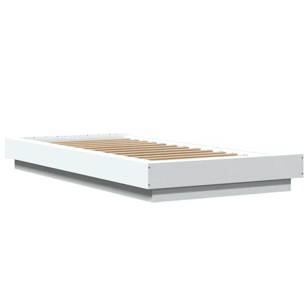 vidaXL Sängram vit 90x200 cm konstruerat trä