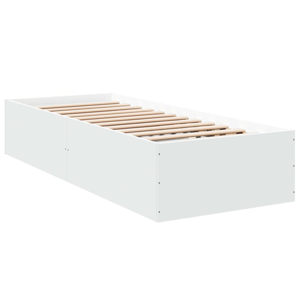 vidaXL Sängram vit 75x190 cm konstruerat trä