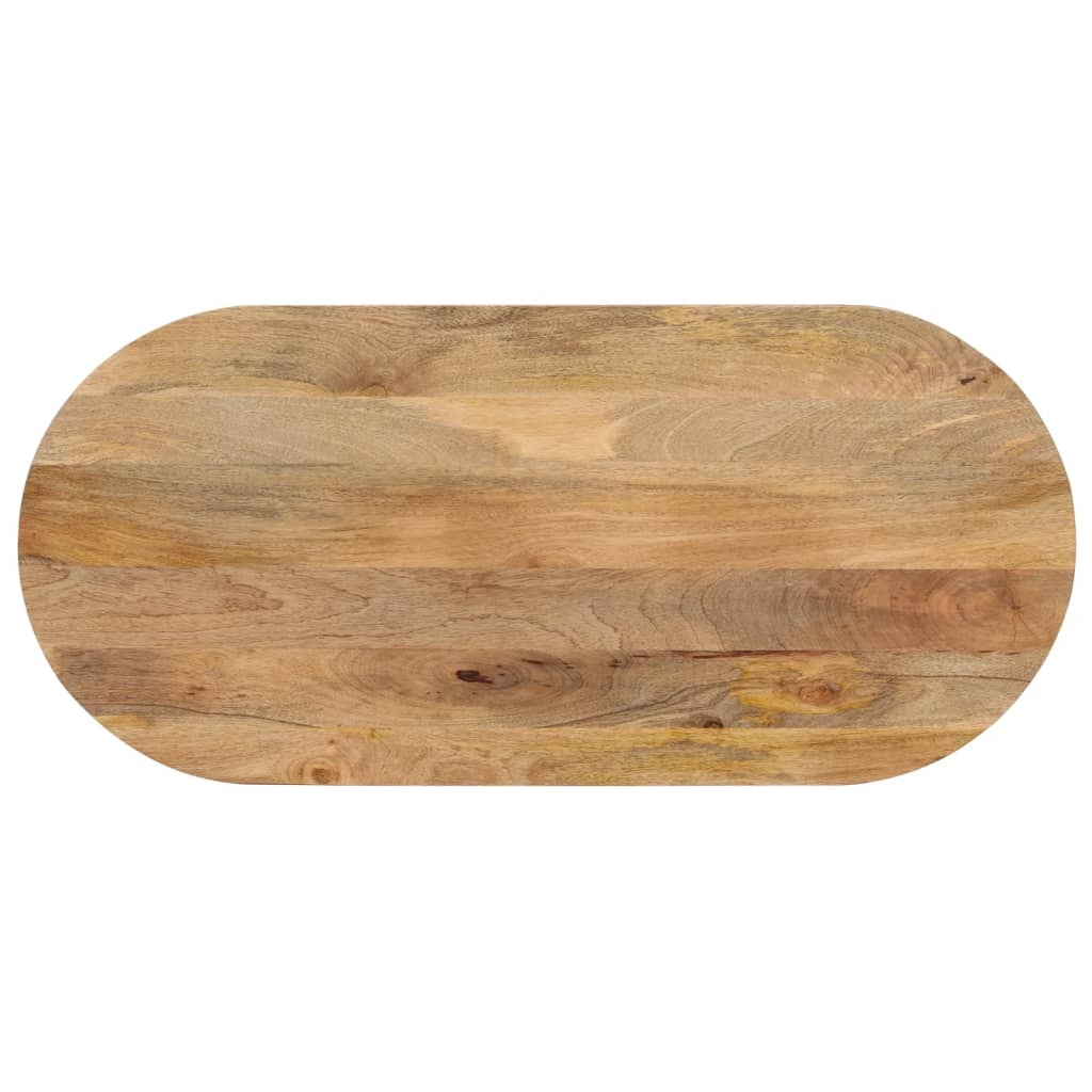 vidaXL Bordsskiva 90x40x2,5 cm oval massivt mangoträ