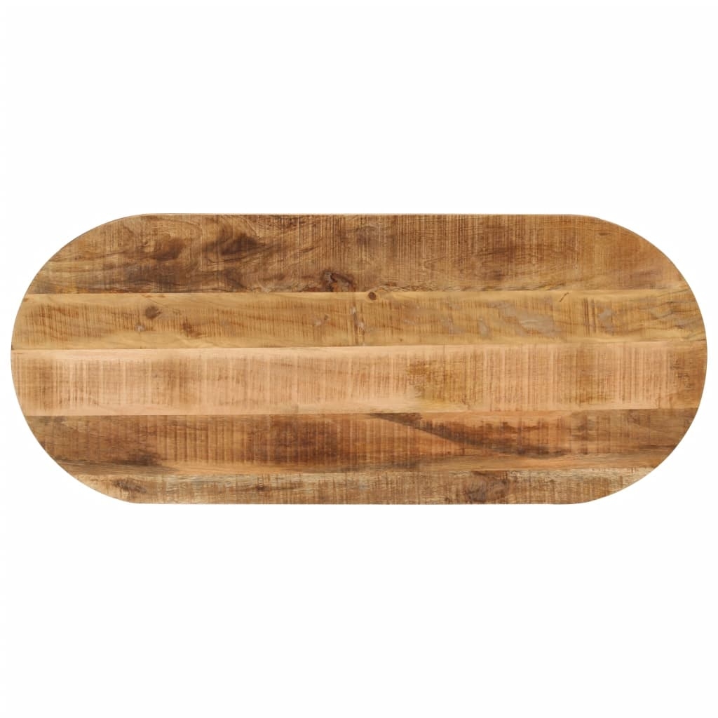 vidaXL Bordsskiva 120x50x2,5 cm oval massivt grovt mangoträ