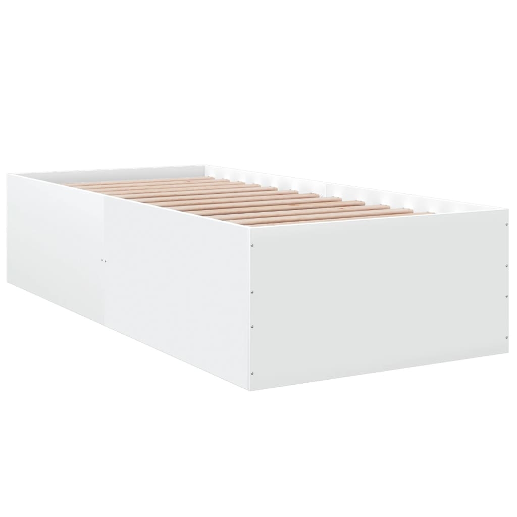 vidaXL Sängram vit 90x190 cm konstruerat trä
