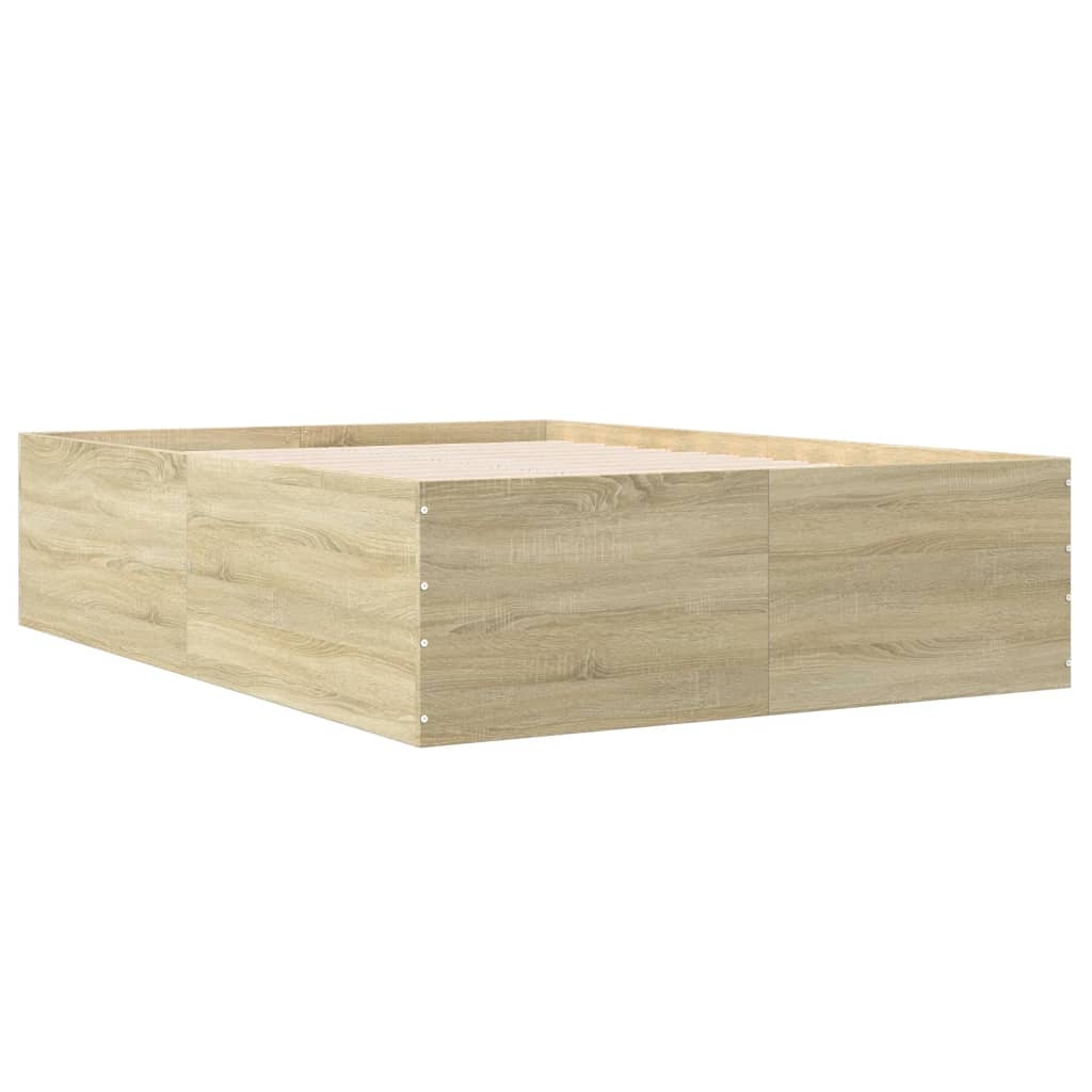 vidaXL Sängram sonoma-ek 140x200 cm konstruerad trä