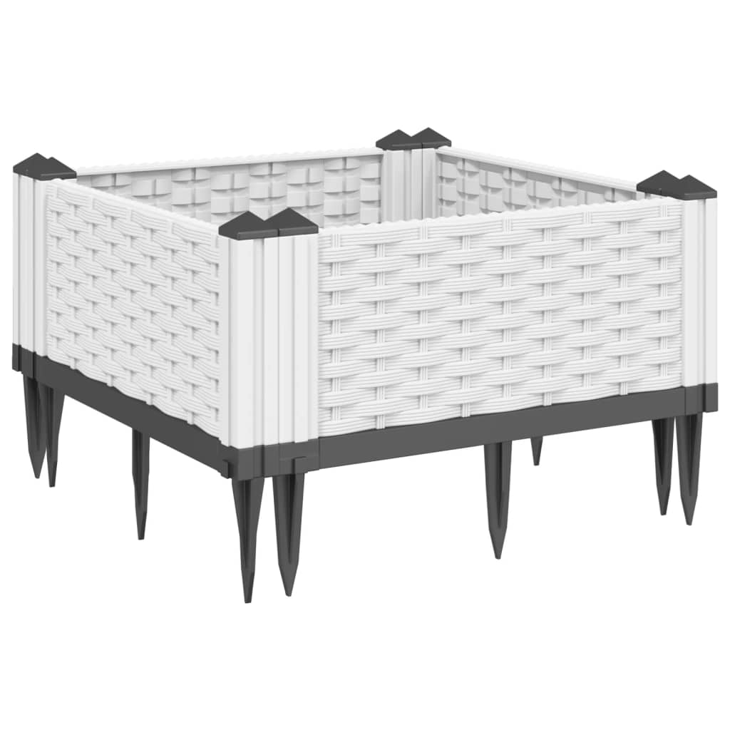 vidaXL Odlingslåda med piggar vit 42,5x42,5x28,5 cm PP