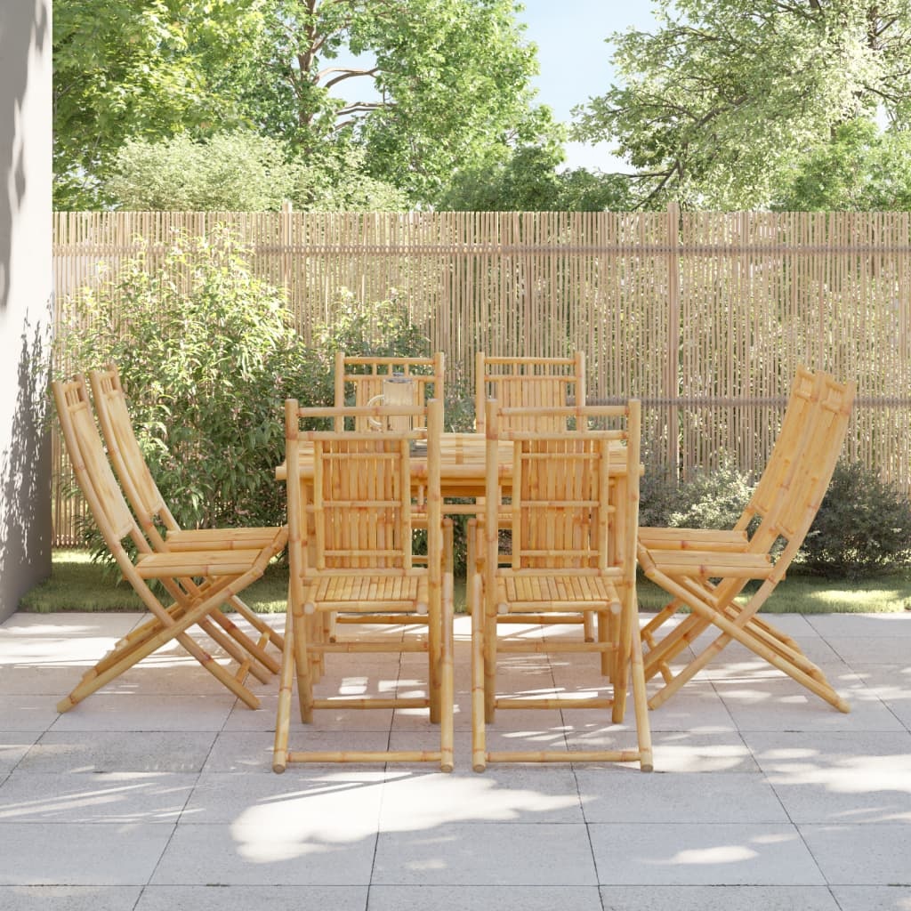 vidaXL Hopfällbara trädgårdsstolar 8 st 46x66x99 cm bambu