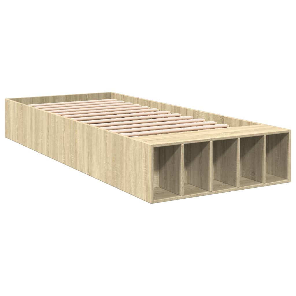 vidaXL Sängram sonoma-ek 90x200 cm konstruerad trä