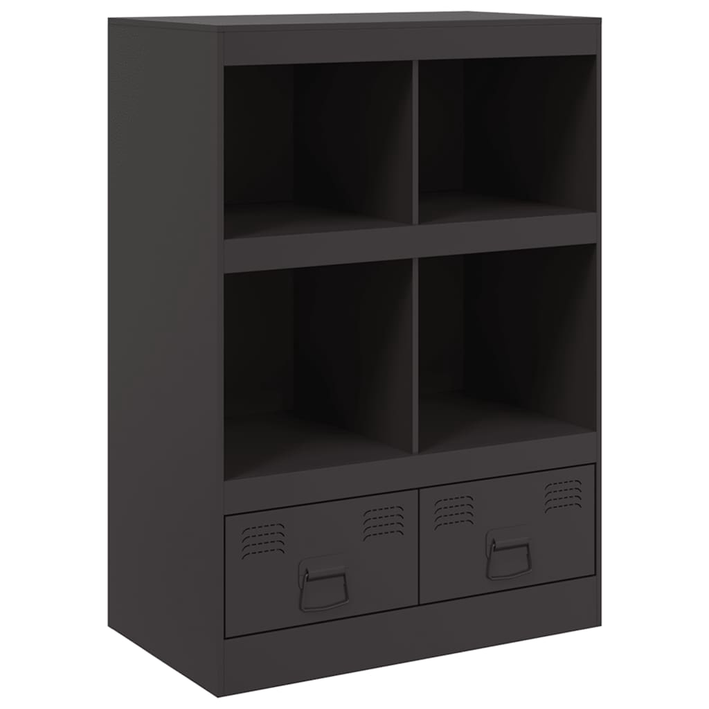 vidaXL Högskåp svart 67x39x95 cm stål