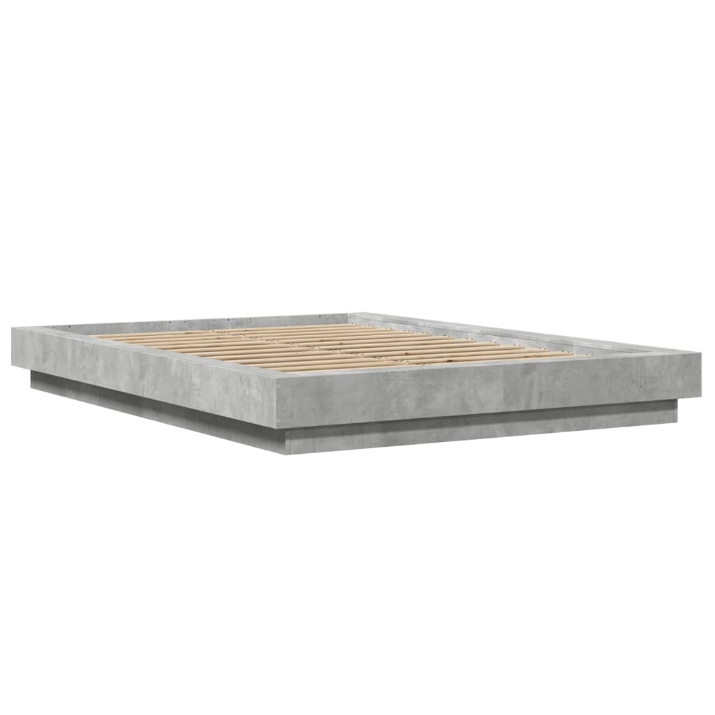 vidaXL Sängram betonggrå 120x200 cm konstruerad trä