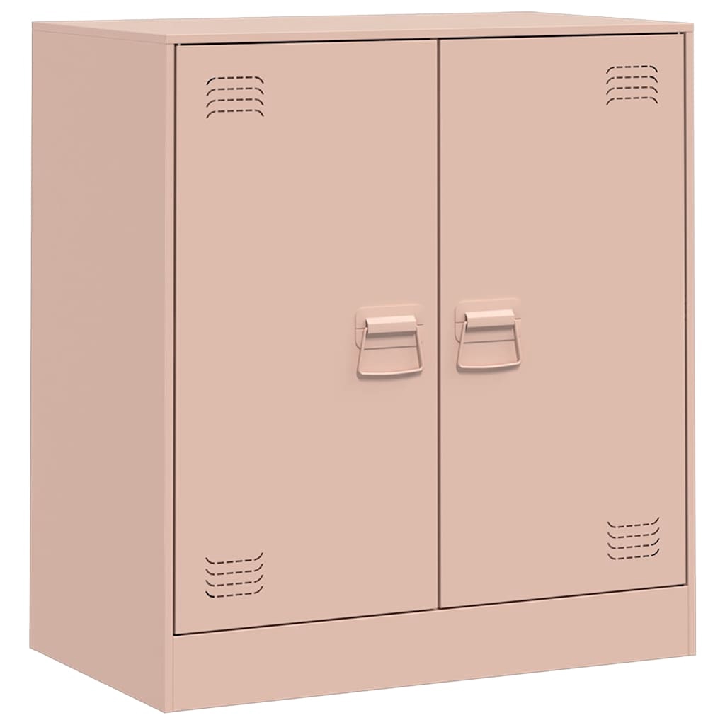 vidaXL Skänk rosa 67x39x73 cm stål