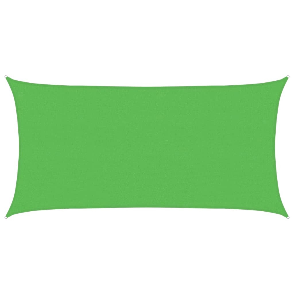 vidaXL Solsegel 160 g/m² rektangulär ljusgrön 2,5x5 m HDPE