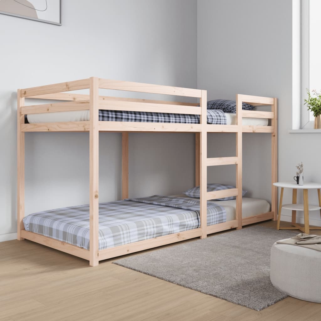 vidaXL Våningssäng 90x200 cm massiv furu